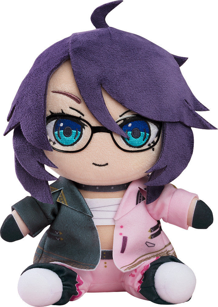 Plushie of Kson with dark hair, red highlights, and sunglasses from VShojo by Good Smile Company