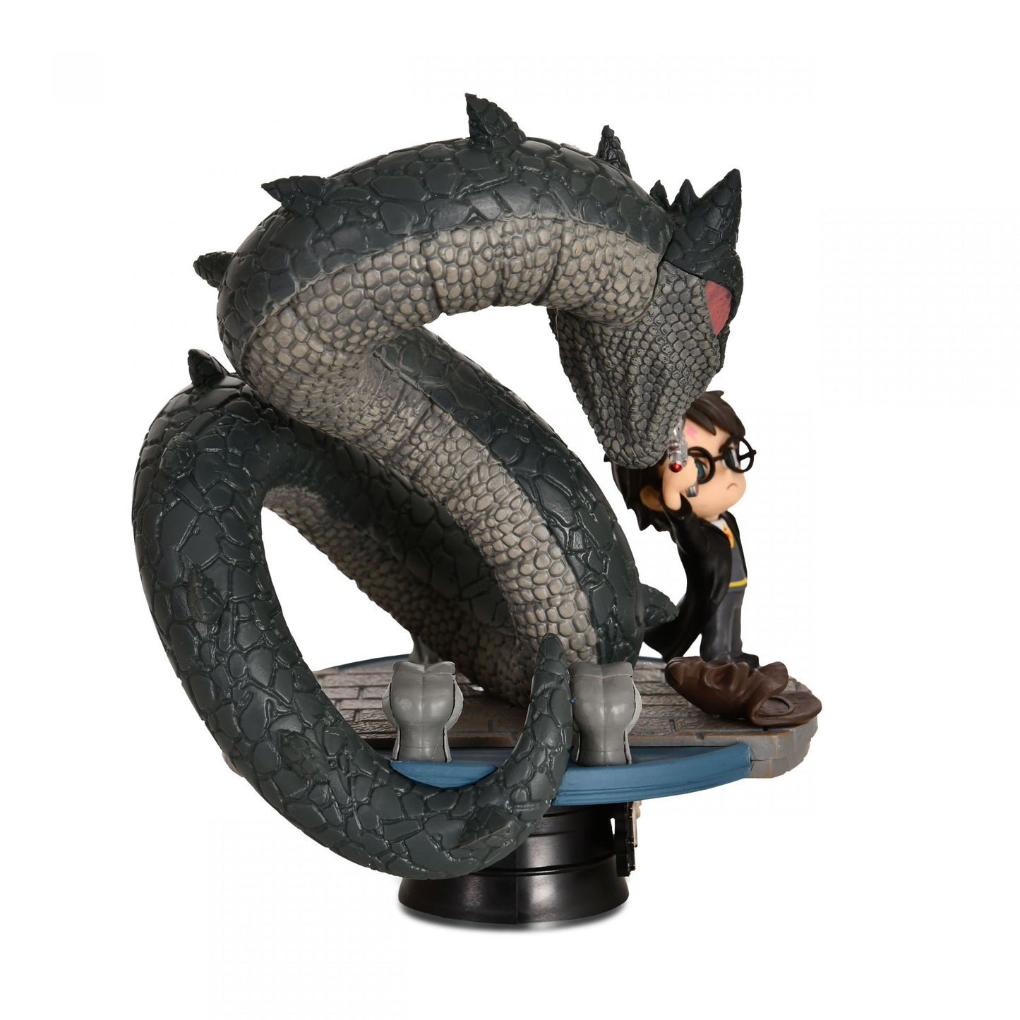 Harry Potter Harry vs Basilisk Figurine displaying Lower angle showing base and surrounding decorative elements