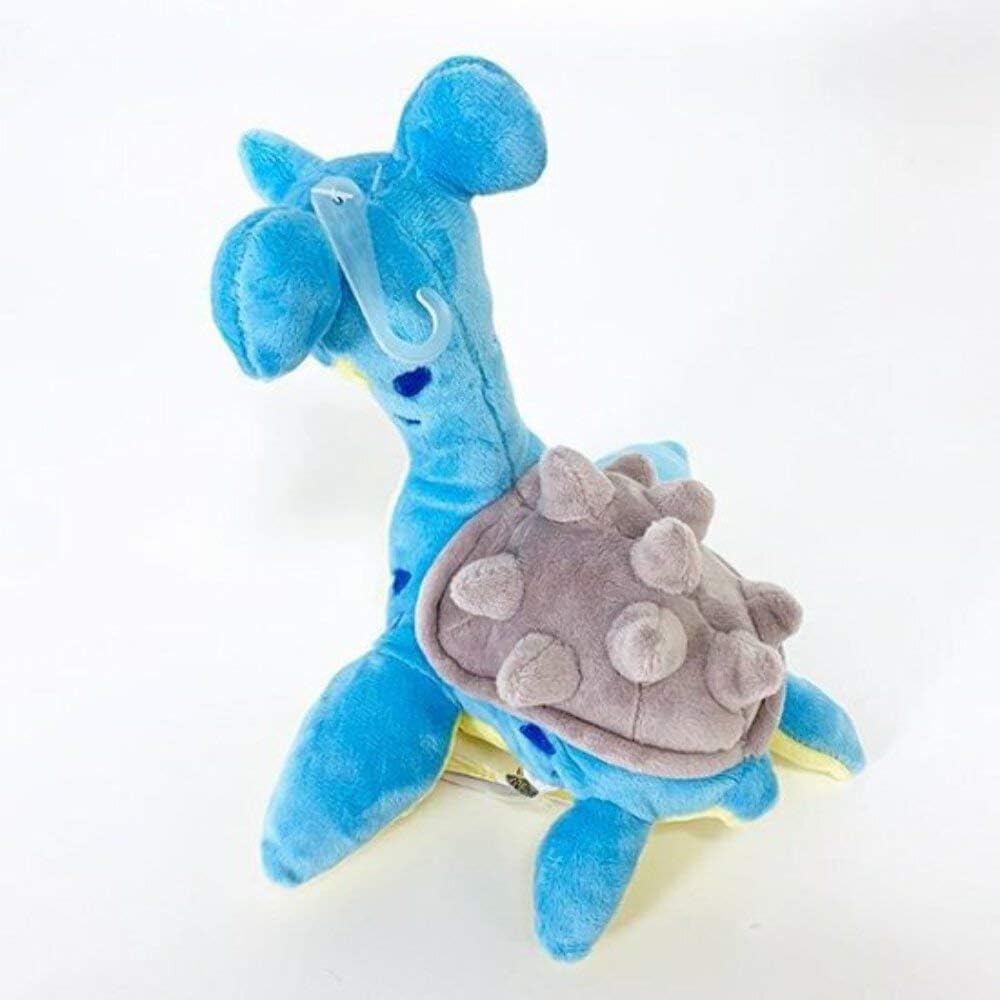 Blue Pokémon Lapras plush toy with a bumpy grey shell