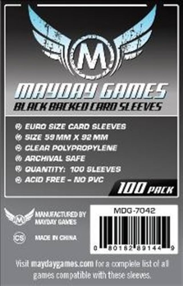 Mayday Games - Euro Card Sleeves Black Backed - Good Games