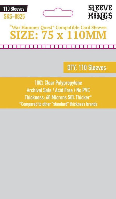 Sleeve Kings - War Hammer Quest Compatible Board Game Sleeves 110-Pieces 75 mm x 110 mm Size - Good Games