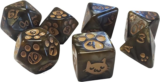Kitten Polyhedral Dice Set Brown - Good Games