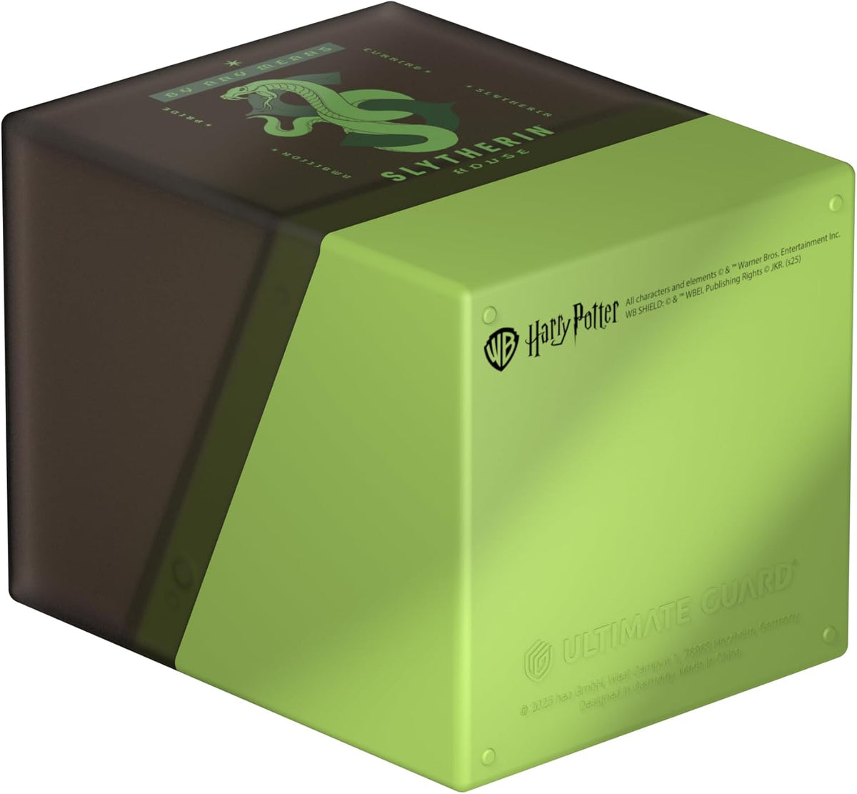 Slytherin House storage box (deck box), black and lime green, featuring the snake logo