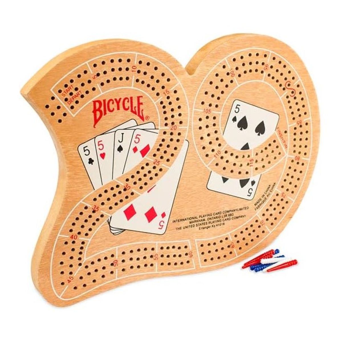 Bicycle Games and Accessories: Bicycle Large 29 Wood Cribbage Board - Good Games