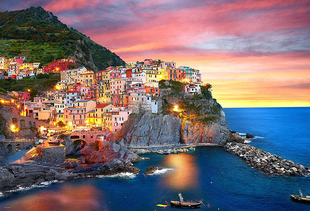 Manarola at Dusk Italy 2000 PIece Jigsaw - Good Games