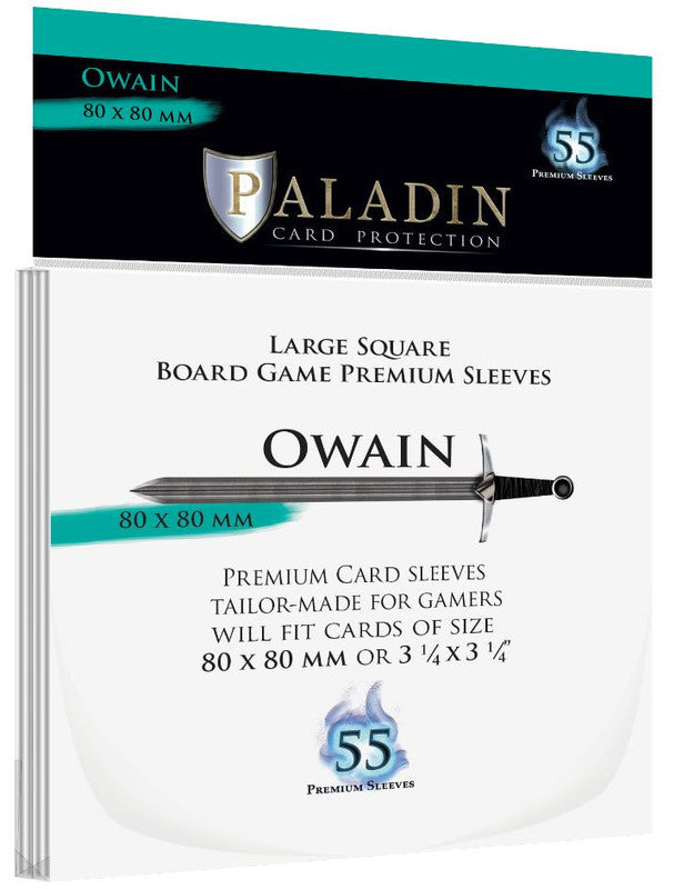 Paladin - Premium Owain Card Sleeves 55-Pieces 80 mm x 80 mm Size - Clear - Good Games
