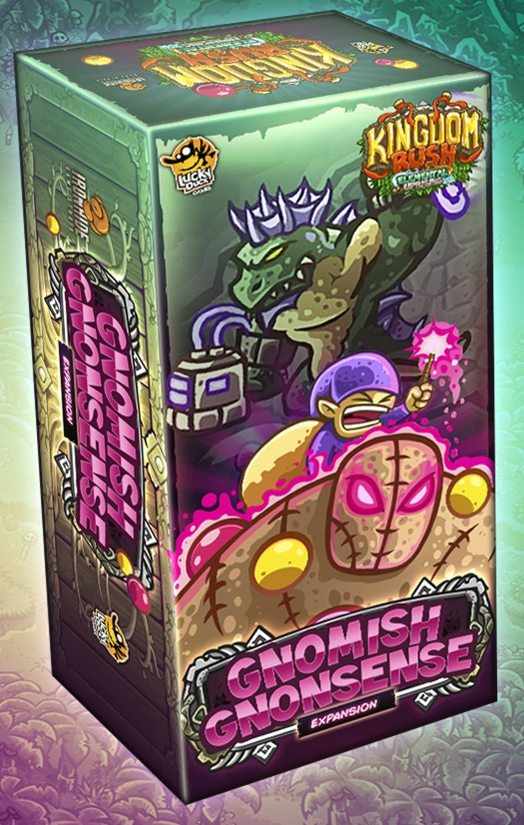Kingdom Rush Gnomish Gnonsense game packaging with graphics