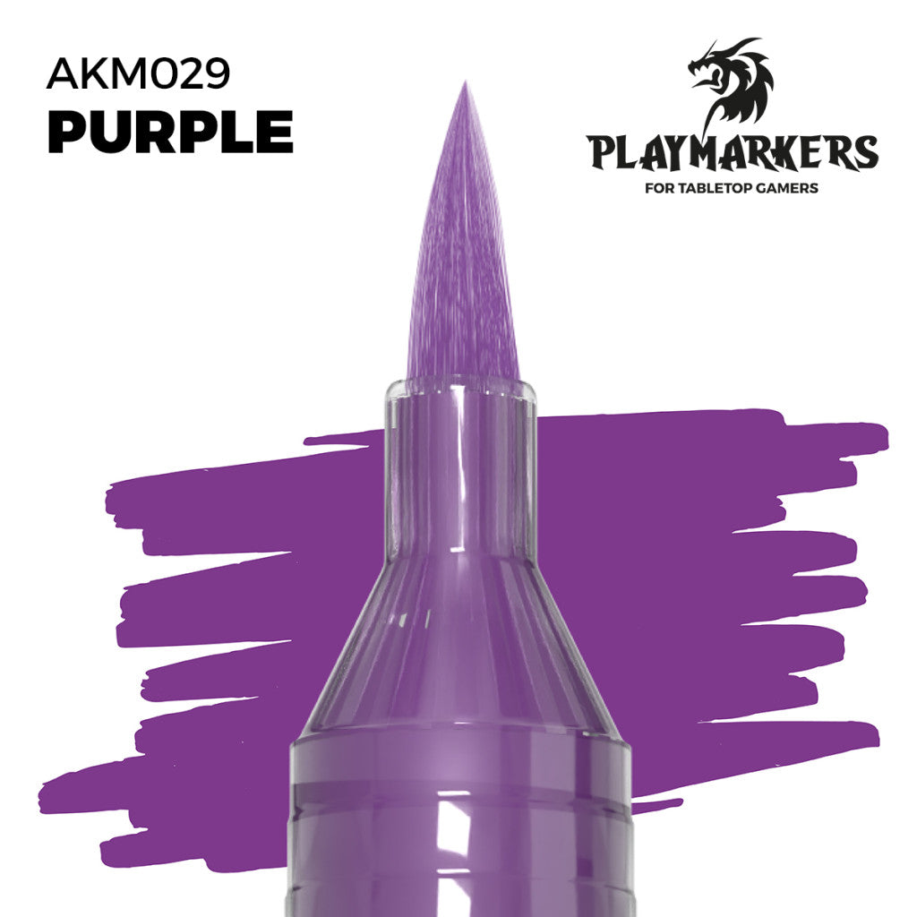 Purple marker tip and paint swatch, Playmakers hobby paint for tabletop gamers