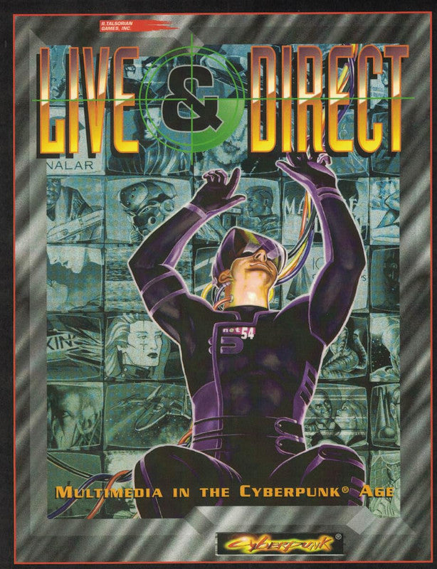 Promotional art for the Live Direct multimedia expansion for the Cyberpunk tabletop role-playing game