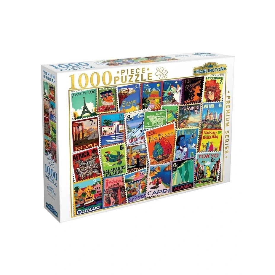Harlington - Travel Stamp Fun 1000 Piece Jigsaw - Good Games