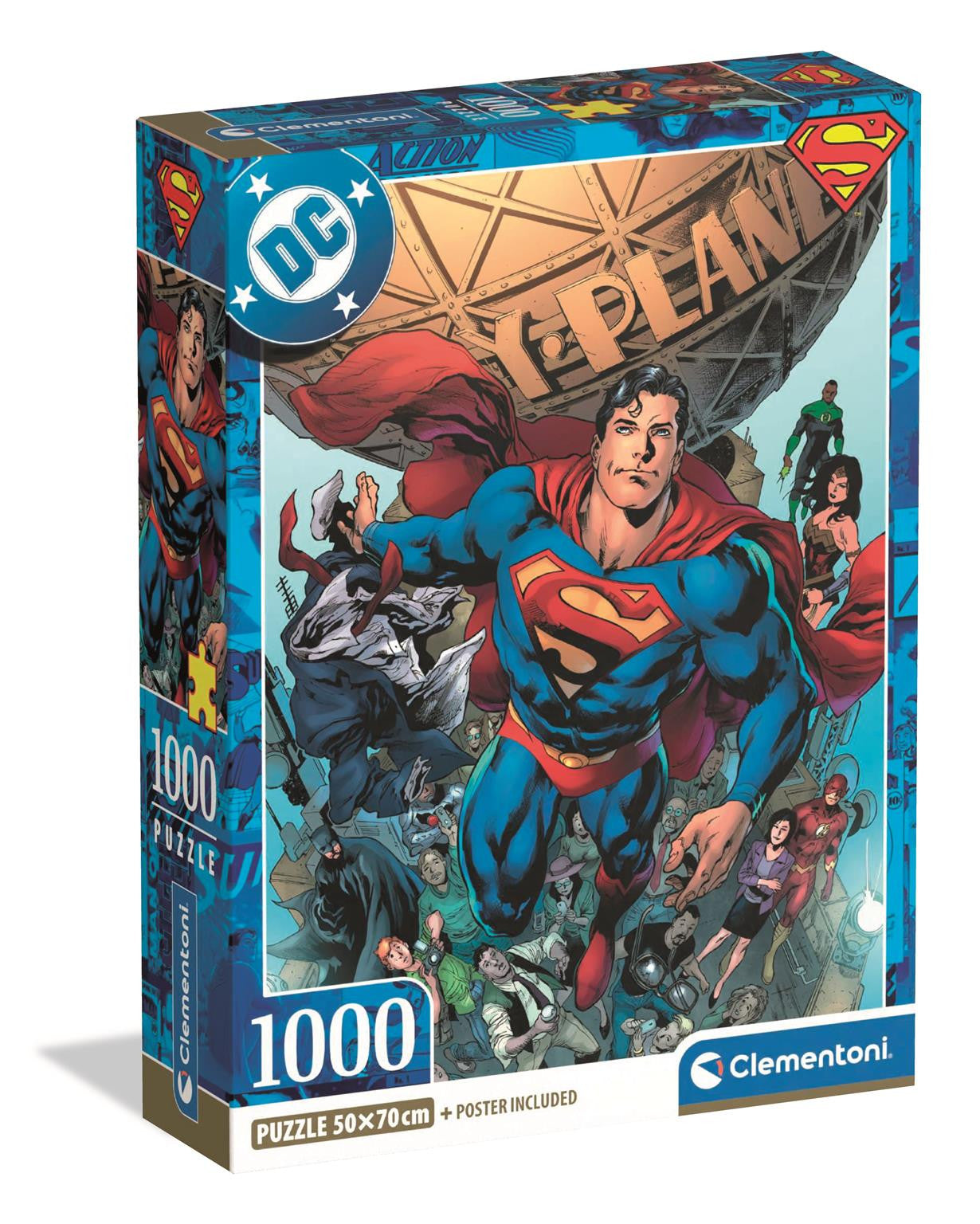Clementoni Superman Design 1 - 1000 piece Puzzle with Poster