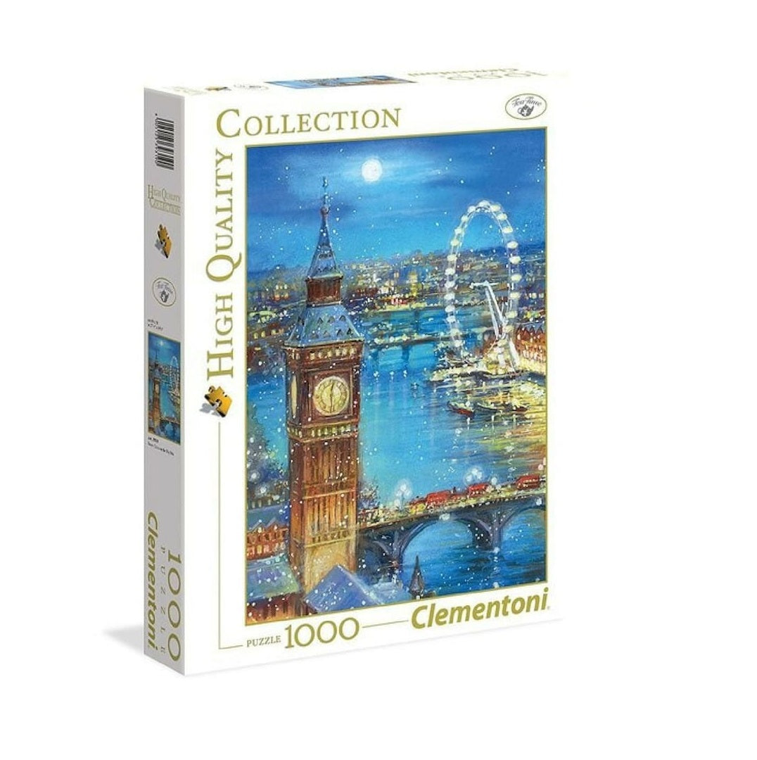 Clementoni - Snow Flakes On Big Ben 1000 Piece Jigsaw - Good Games