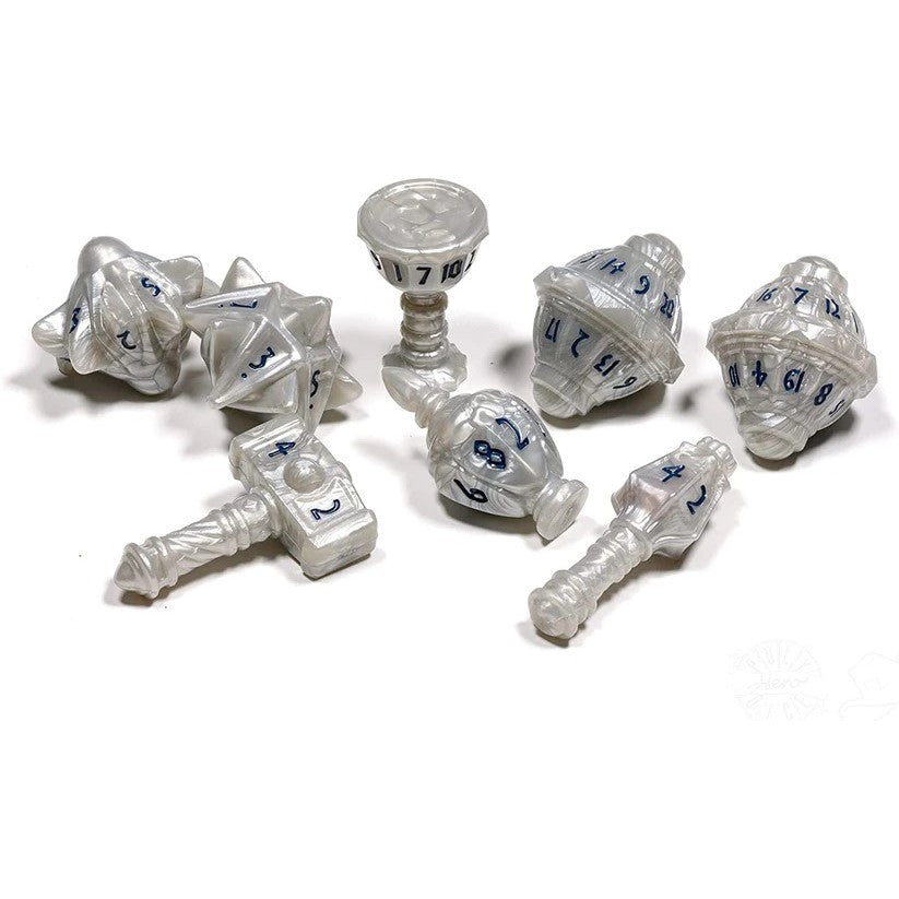 PolyHero Dice - Cleric 8 Dice Set Spirited Steel - Good Games