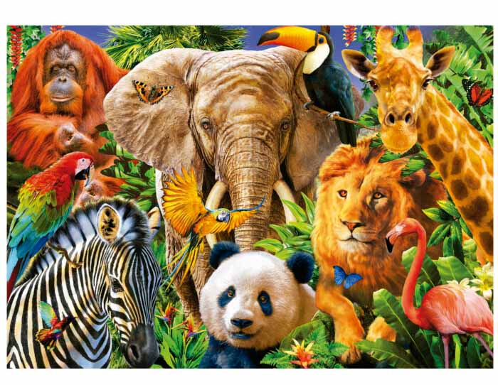 Educa - Wild Animal Collage 500 Piece Jigsaw - Good Games