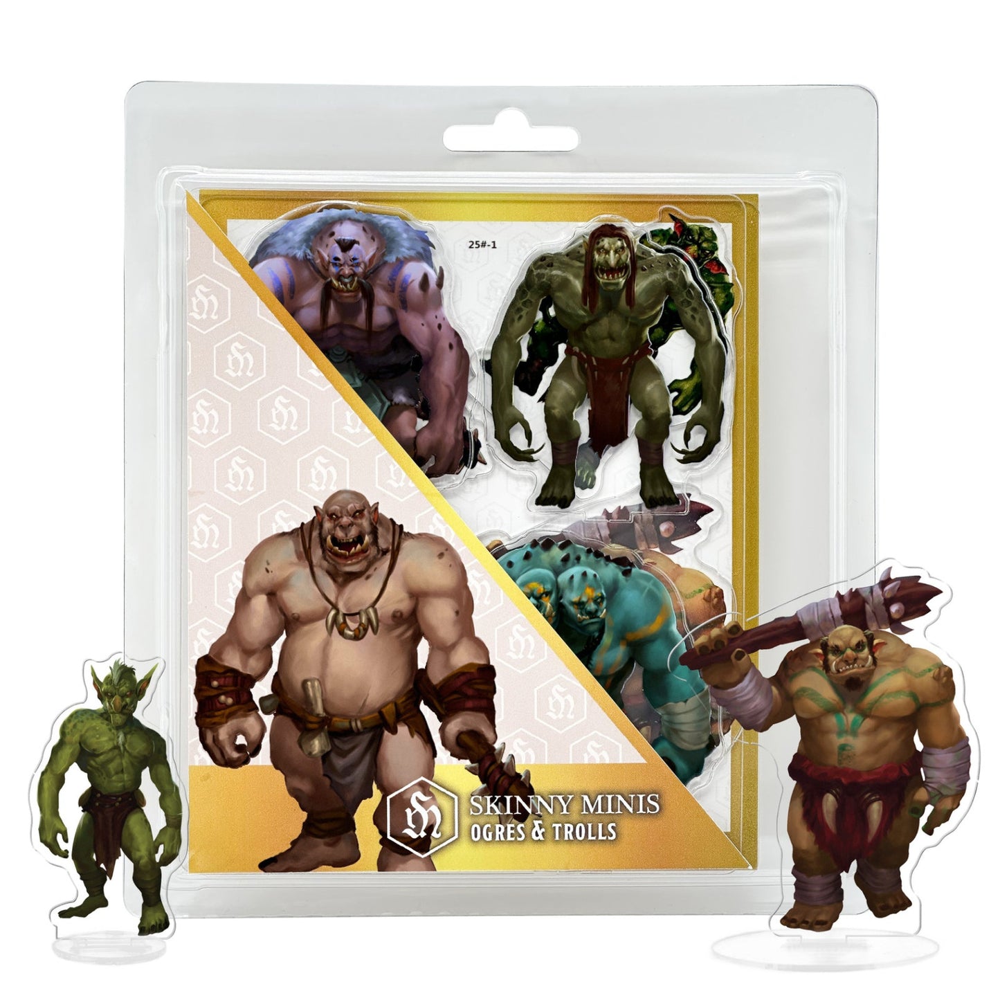 Skinny Minis: Ogres & Trolls acrylic miniature set in packaging