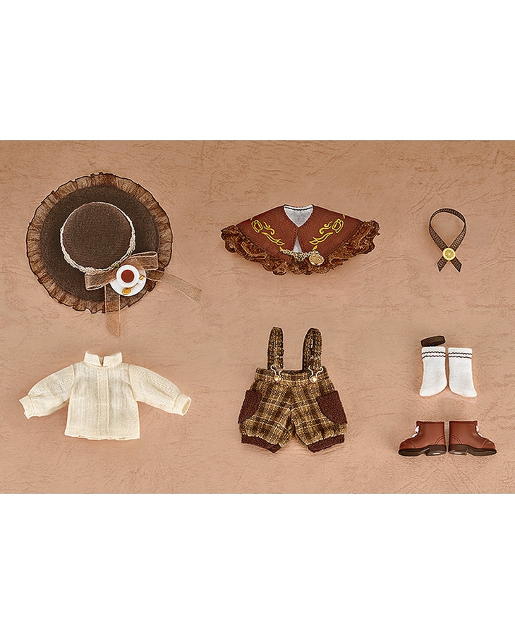 Full set of Nendoroid Doll Tea Time Series Charlie with accessories including teacups, hands, and stand