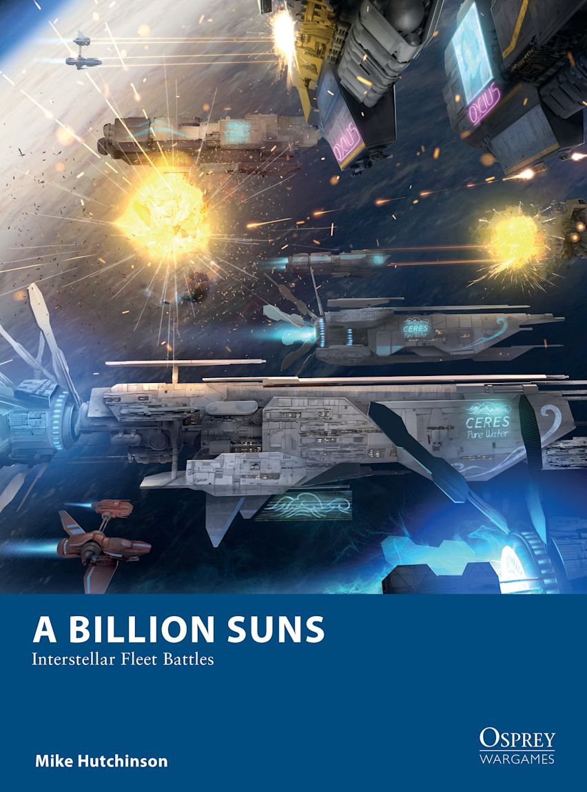 Futuristic space battle with large warships exchanging fire, explosions, and laser blasts. Ships like 'Ceres' and 'Oxyus' are visible amidst the interstellar combat