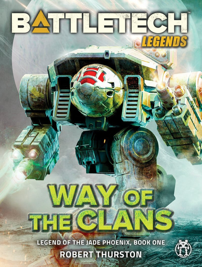 Battletech Legends Way of the Clans novel cover featuring a battlemech against a stormy sky