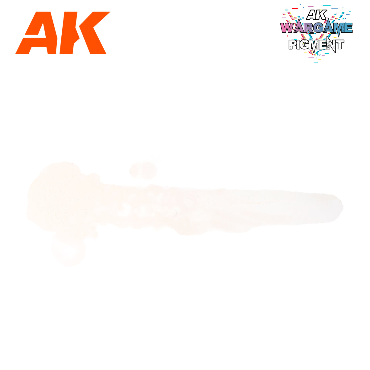 Light beige pigment smear with AK and AK Wargame Pigment logos