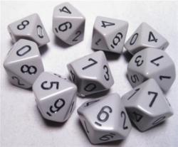 Chessex - CHX 26210 Opaque Dark Grey/black Set of Ten d10s - Good Games