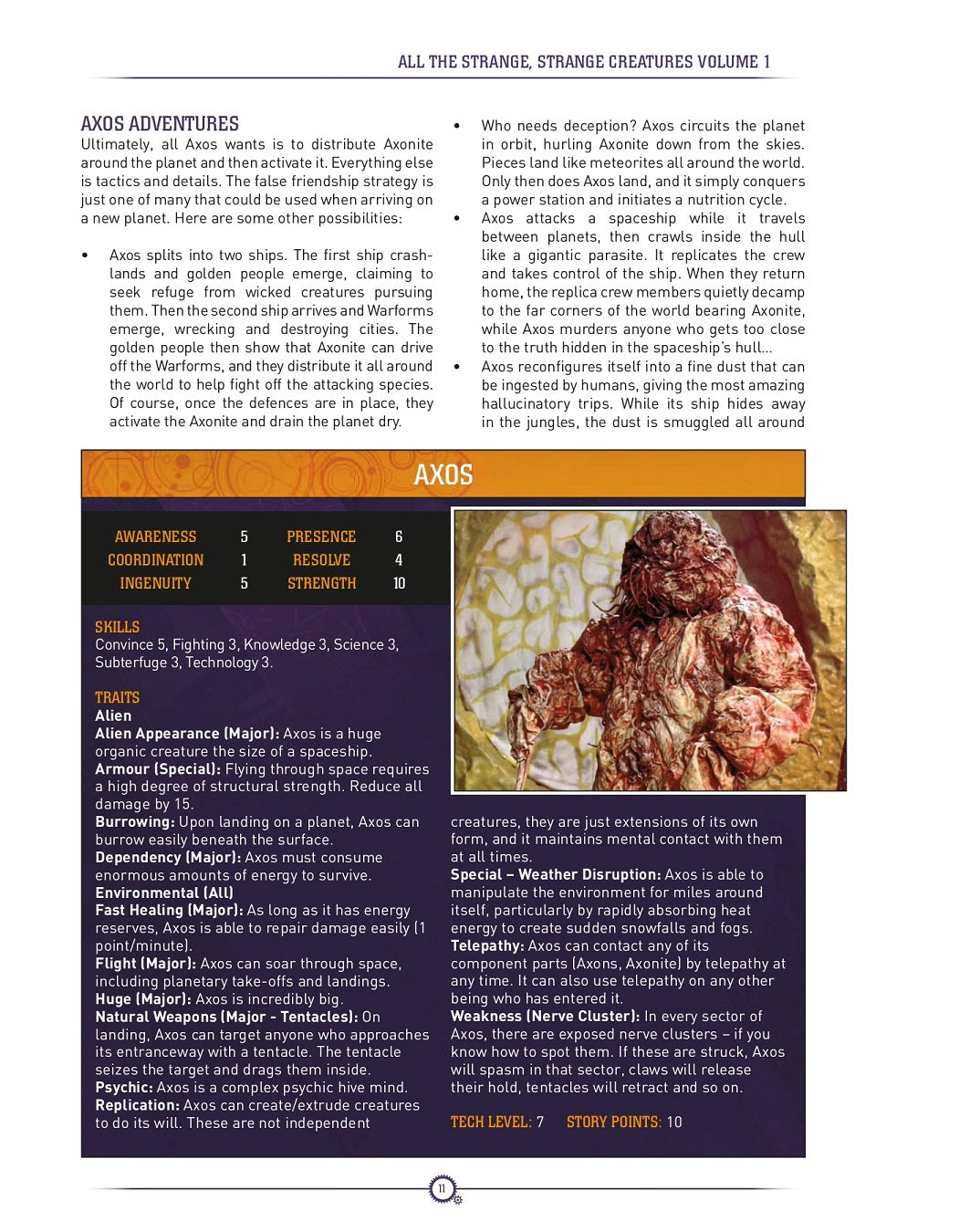 A grotesque, reddish-brown alien creature, an amorphous mass of intertwined flesh and tentacles.