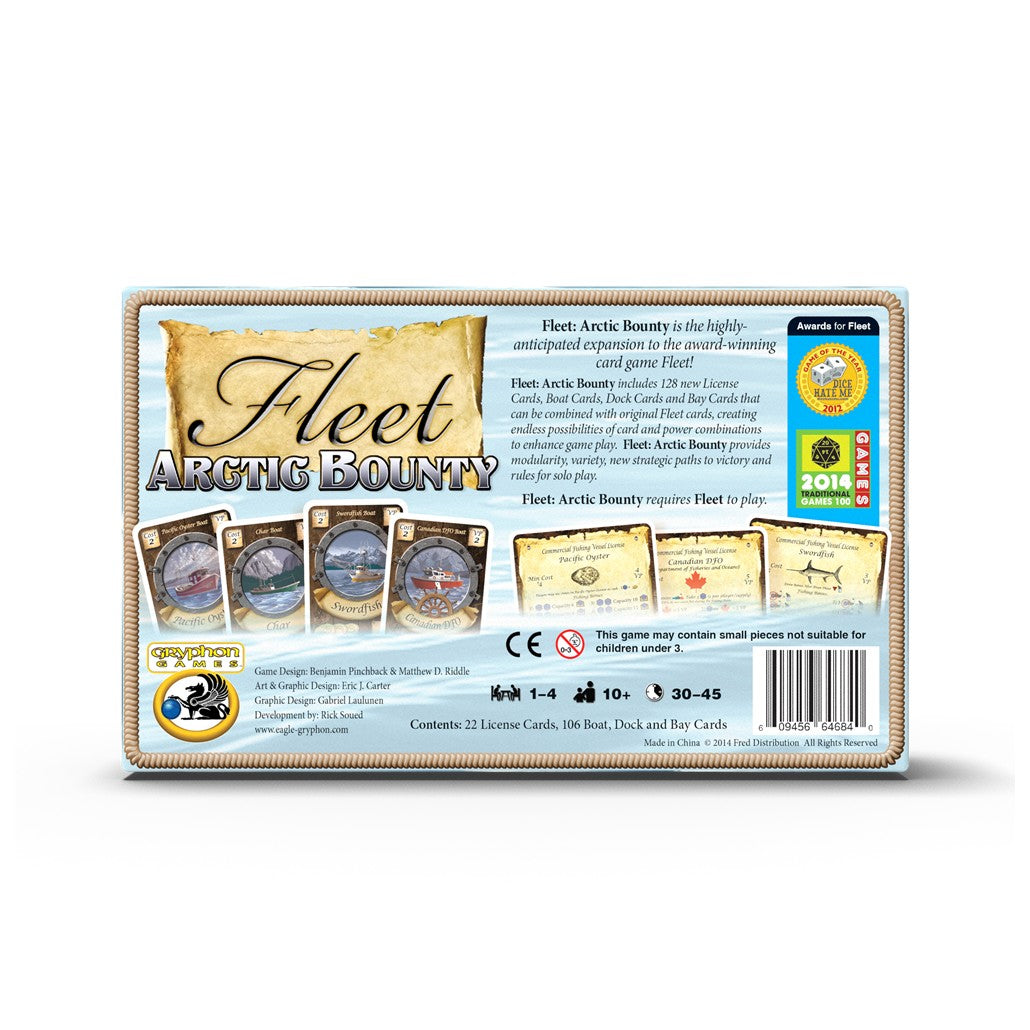 Rear Box View of Eagle Gryphon Games - Fleet Arctic Bounty Board Game