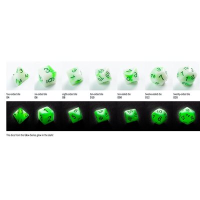 Gamegenic Glow Series - Venom Stones - RPG Dice Set (7 Die Set) - Good Games