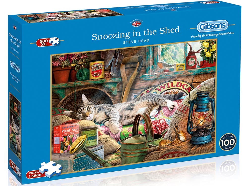 Gibsons - Snoozing in the Shed 500 Piece XL Jigsaw - Good Games