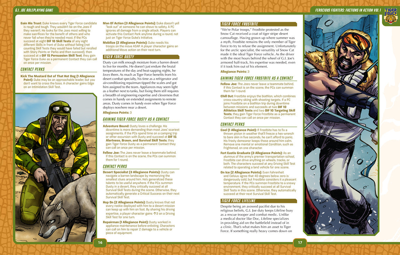Renegade Game Studios G.I. Joe RPG Ferocious Fighters: Factions in Action Vol. 1 Sourcebook - Good Games