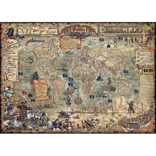 Heye - Map Art Pirate World 2000 Piece Jigsaw - Good Games