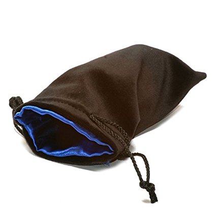 Large Black Velvet Bag w/ BLue Satin Lining - Good Games