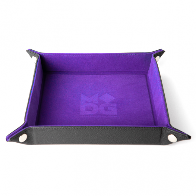 Metallic Dice Games - Velvet Folding Dice Tray - Violet 10x10 - Good Games