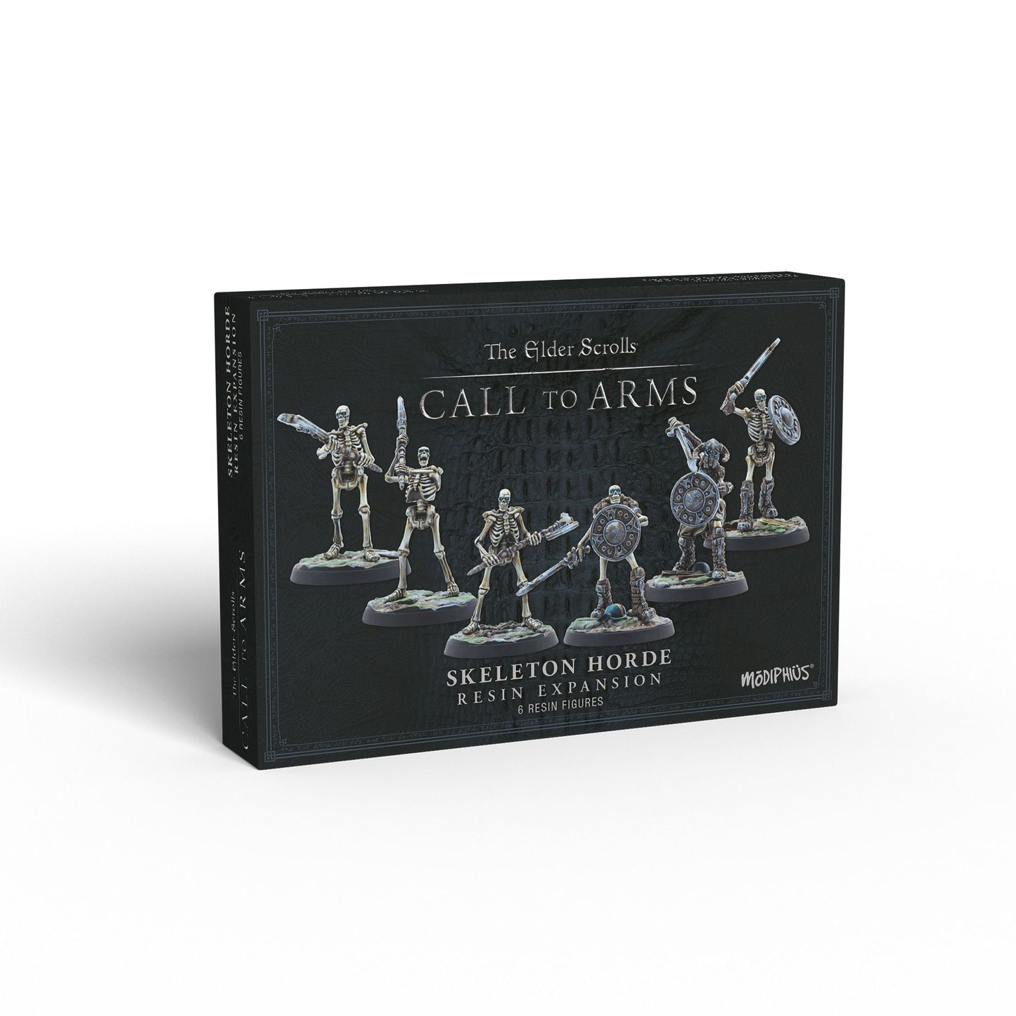 Box for The Elder Scrolls: Call to Arms Skeleton Horde expansion, featuring five armed skeleton figures