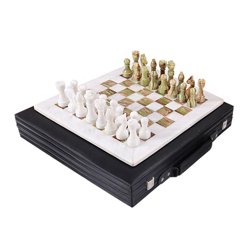 15inch Chess Set with Storage - White & Green - Good Games