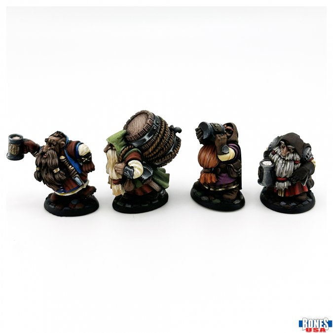 Reaper Bones USA Townsfolk Dwarven Brewmeister and Patrons - 4 - Good Games