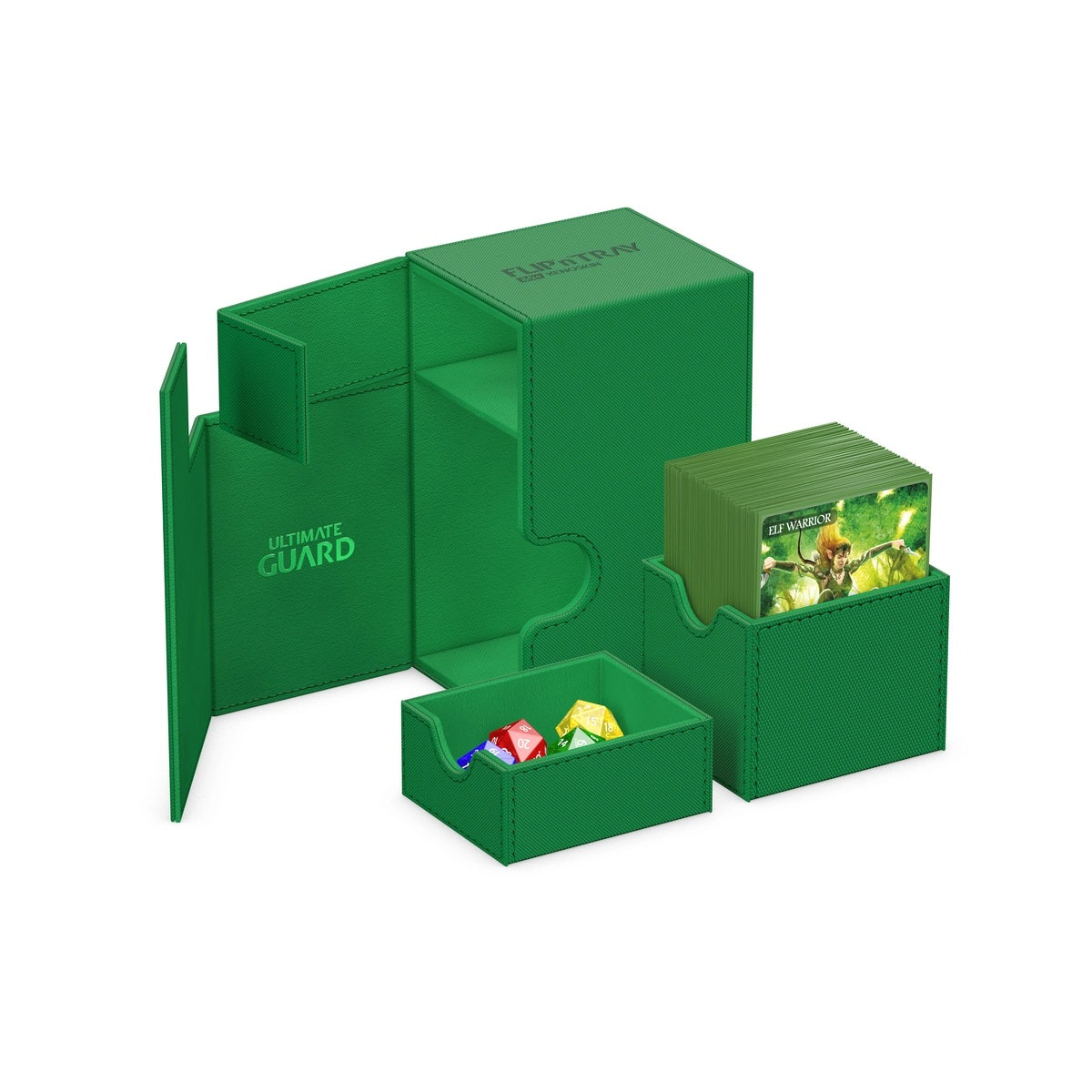 Ultimate Guard 80+ XenoSkin Monocolor Flip'n'Tray Deck Box Standard - Green - Good Games