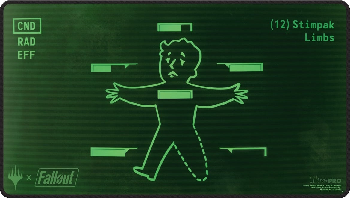 Magic The Gathering - Fallout Black Stitched Playmat Y - Inventory Management - Good Games