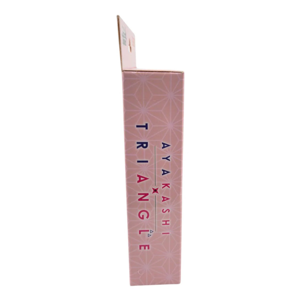 Light pink 'Ayakashi Triangle' product box with a geometric pattern and a top hanging tab