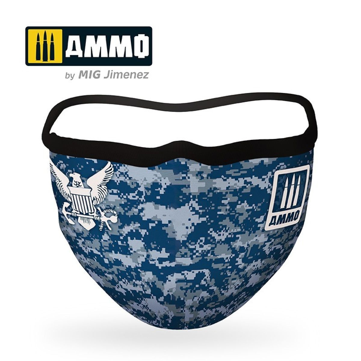 Ammo by MIG - Merchandise - Ammo Face Mask Navy Blue Camo (Preorder) - Good Games