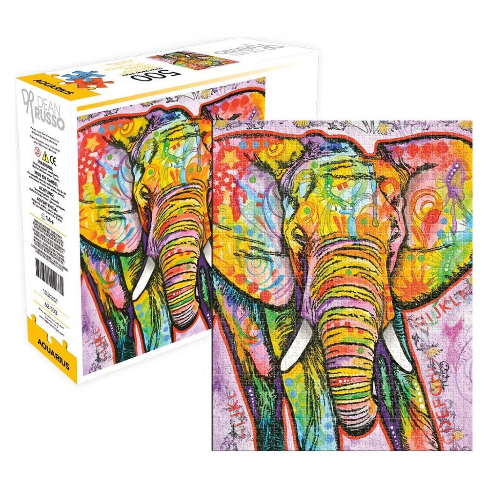 Dean Russo - Elephant 500 Piece Jigsaw Aquarius Select Puzzle - Good Games