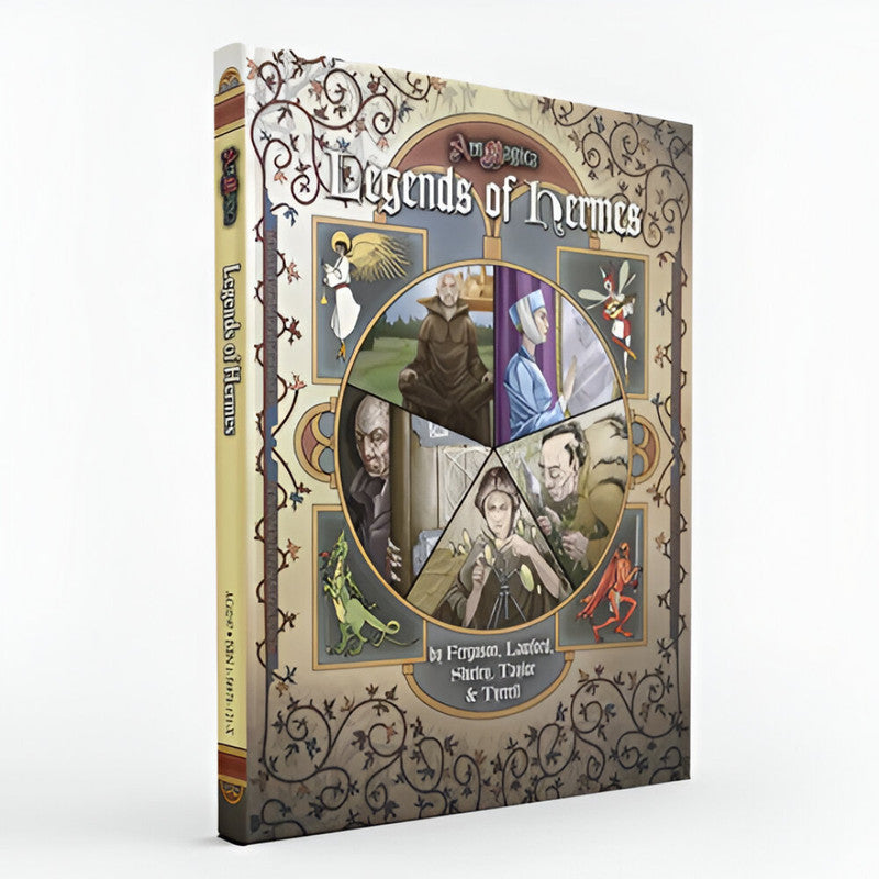 Ars Magica Fifth Edition - Lands of the Nile: Egypt, Ethiopia & Nubia RPG sourcebook cover, featuring a circular collage of fantasy characters and medieval art