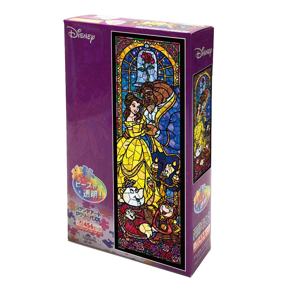 Tenyo Disney Beauty & The Beast Stained Glass Puzzle 456 Piece Jigsaw - Good Games