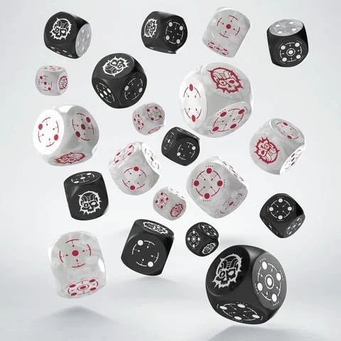 Q Workshop - Crosshairs Compact - Black & Pearl D6 Set - Good Games