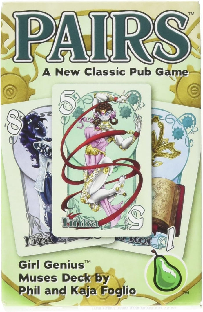 PAIRS: Girl Genius Muses Deck box. Front card features Tinka (5), a dynamic anime-style woman in pink with ribbons