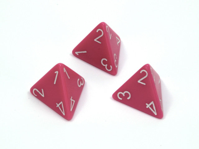Chessex - Opaque Polyhedral d4 Dice - Pink/White