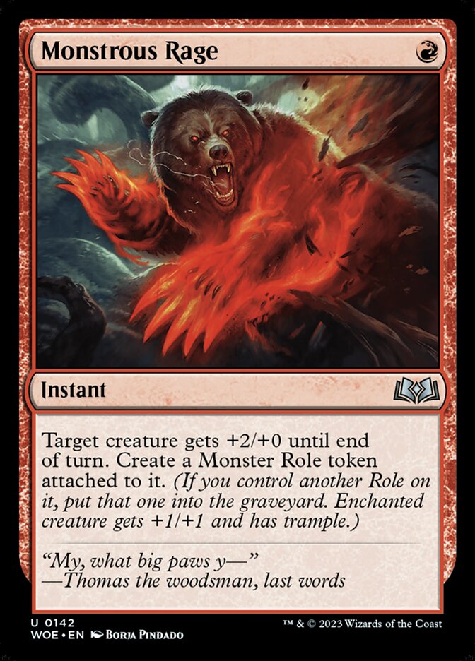 Monstrous Rage 142/276 (Wilds of Eldraine) - Foil