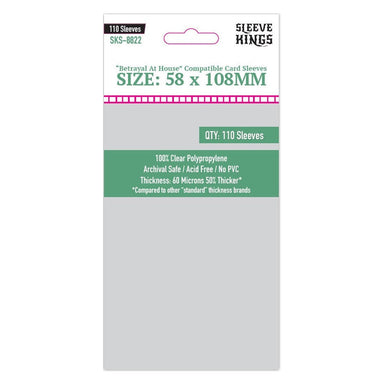 Sleeve Kings Board Game Sleeves 58mm x 108mm 110 Pack - Good Games