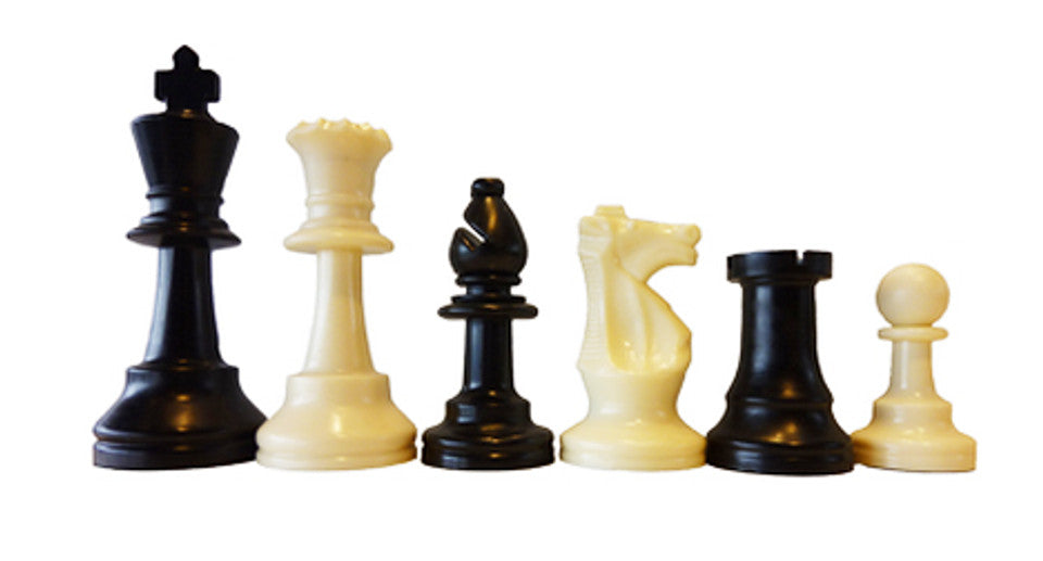 Chess Pieces Plastic Weighted 95mm - Good Games