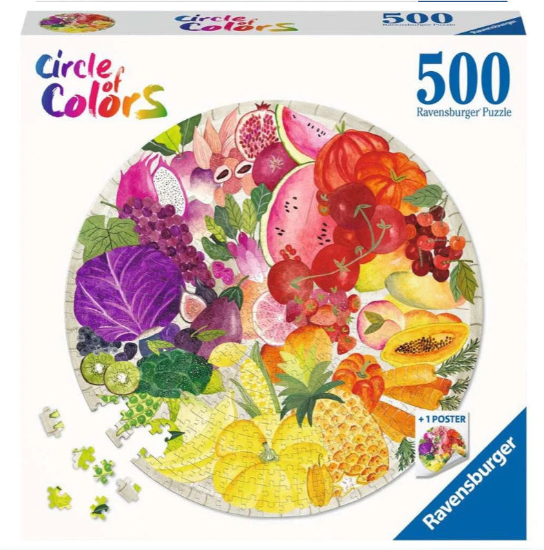 Ravensburger - Circle of Colors - Fruits and Vegetables 500 Piece Jigsaw - Good Games