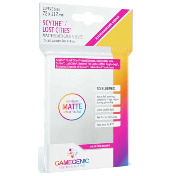 Gamegenic Matte Board Game Sleeves Scythe/Lost Cities 72mm x 112mm 60 Sleeves Per Pack - Good Games